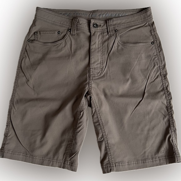 prAna Breathe Shorts Size Flat Front 32W x 11L Mud (Olive / Brown) RN124977 - Picture 2 of 16
